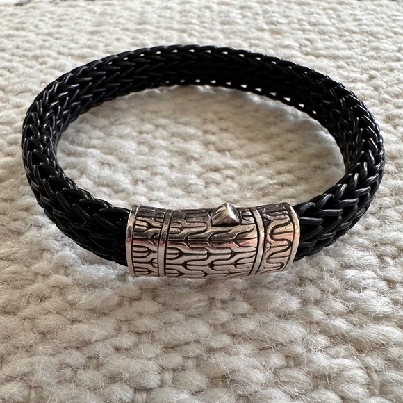 John Hardy Other - John Hardy Classic Chain Collection Mens Black Rubber Sterling Silver Bracelet